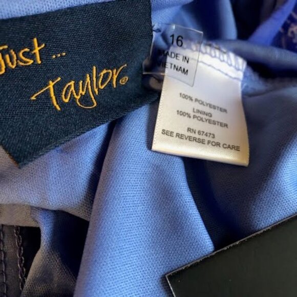 NWT JUST TAYLOR Forget Me Not Paisley Midi Dress Cobalt Chiffon 16 - Picture 7 of 8